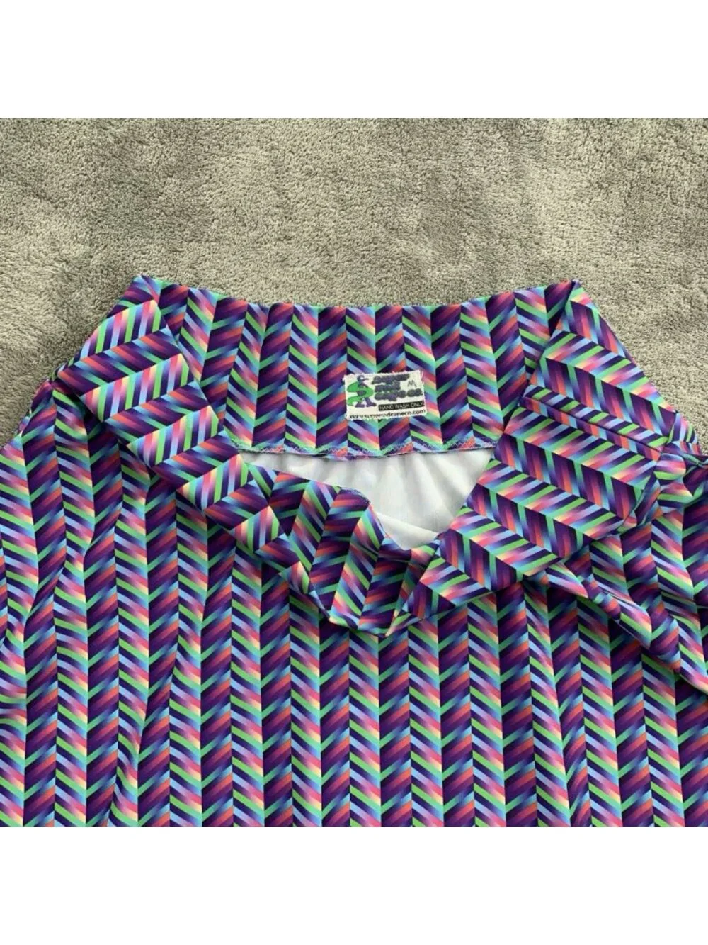 Super Rad Cape Co Twirly Skirt Womens Medium Zig Zag Chevron Pockets Groovy